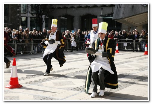 The 8th Annual City of London & Inter-Livery Pancake Races - Guildhall Yard, London 2012