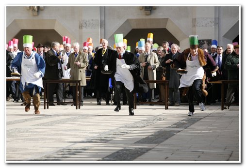 The 8th Annual City of London & Inter-Livery Pancake Races - Guildhall Yard, London 2012