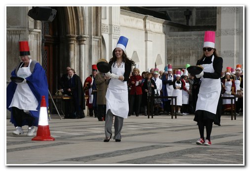 The 8th Annual City of London & Inter-Livery Pancake Races - Guildhall Yard, London 2012