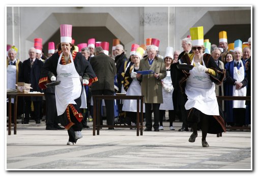 The 8th Annual City of London & Inter-Livery Pancake Races - Guildhall Yard, London 2012