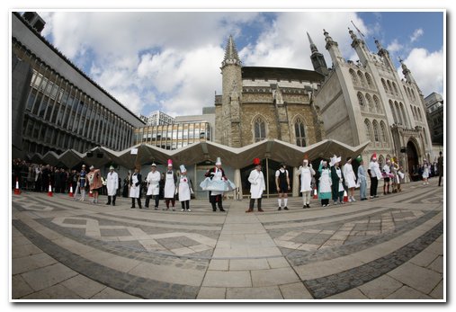 The 8th Annual City of London & Inter-Livery Pancake Races - Guildhall Yard, London 2012