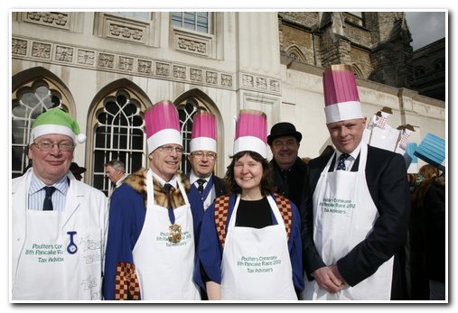 The 8th Annual City of London & Inter-Livery Pancake Races - Guildhall Yard, London 2012