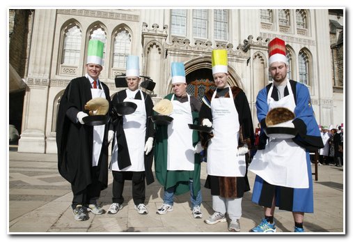 The 8th Annual City of London & Inter-Livery Pancake Races - Guildhall Yard, London 2012