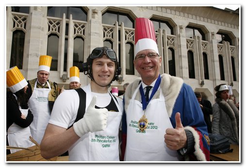 The 8th Annual City of London & Inter-Livery Pancake Races - Guildhall Yard, London 2012