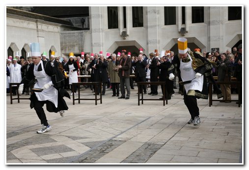 The 8th Annual City of London & Inter-Livery Pancake Races - Guildhall Yard, London 2012