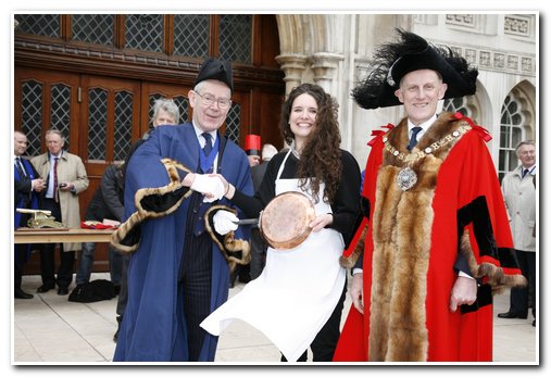 The 8th Annual City of London & Inter-Livery Pancake Races - Guildhall Yard, London 2012