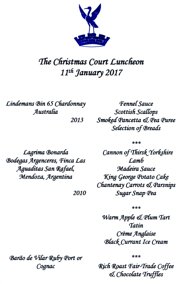 Poulters Company - Christmas Court Luncheon, Jan 2017