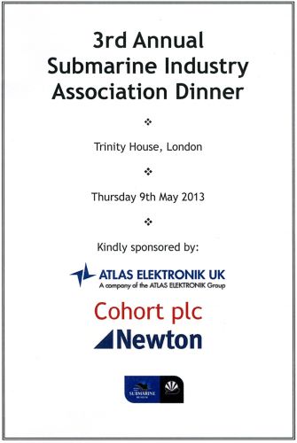 Submarine Industry Association Dinner - Trinity House, May 2013