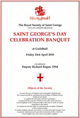 Saint George's Day Banquet, April 23rd 2010 at Guildhall, London