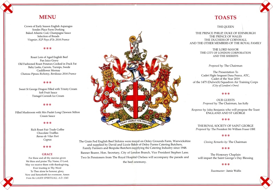 St George's Day Banquet April 2019, Guildhall,  London