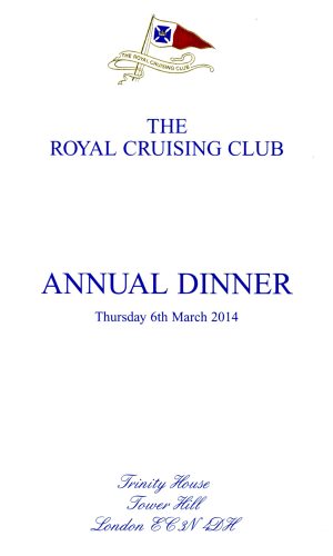 The Royal Cruising Club - Annual Dinner. March 2014