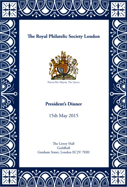 The Royal Philatelic Society - President's Dinner, May 2015, The Livery Hall, Guildhall, London