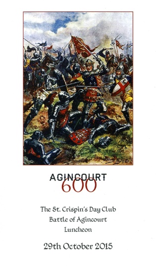 The St. Crispin's Day Club - Battle of Agincourt Luncheon, Oct 2015