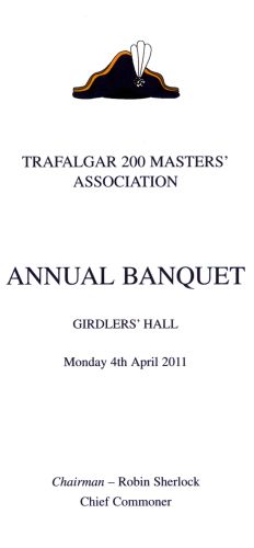 Trafalgar 200 Masters Association - Annual Banquet, April 2011