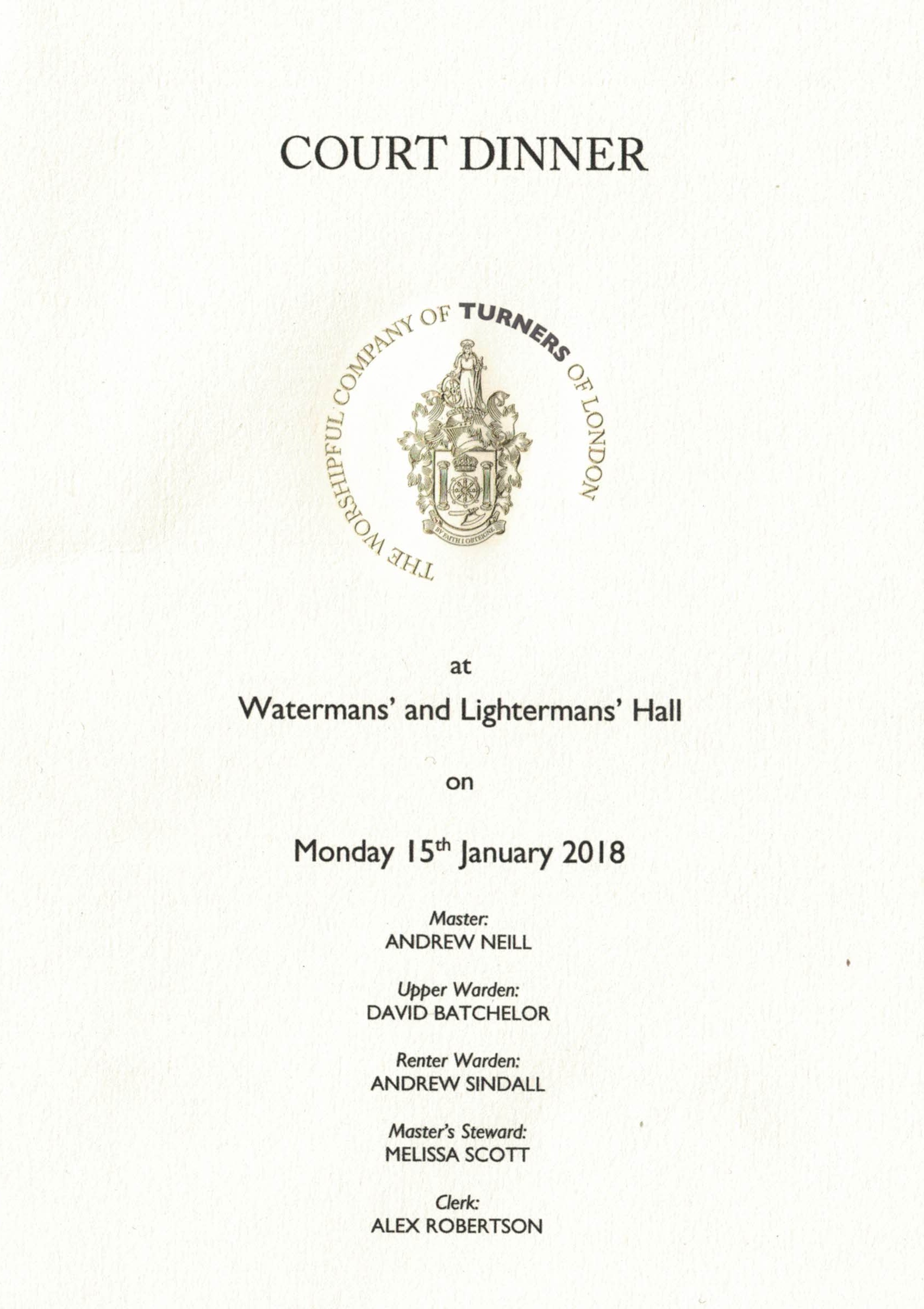 The Worshipful Company of Turners - Jan 2018