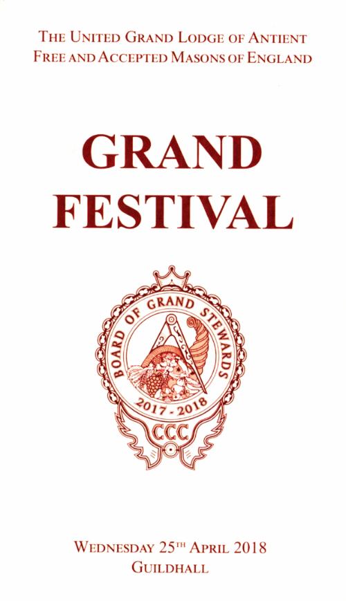 The United Grand Lodge of Antient - Grand Festival - April 2018