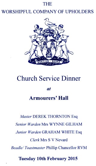 Upholders Company - Church Service Dinner, Feb 2015
