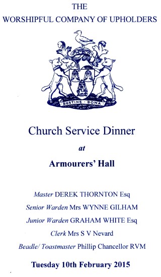 Upholders Company - Church Service Dinner, Feb 2015