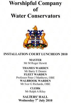 Water Conservators Company - Installation Court Luncheon 2010