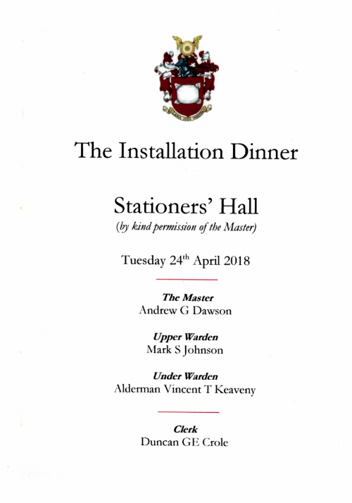 Woolmen Company - Instalation Dinner - April 2018