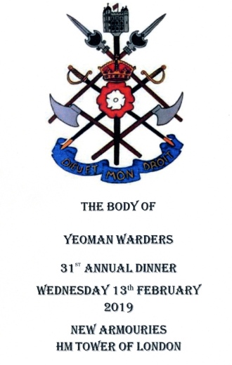 Yeoman Warders Annual Dinner - Tower of London, Feb 2019