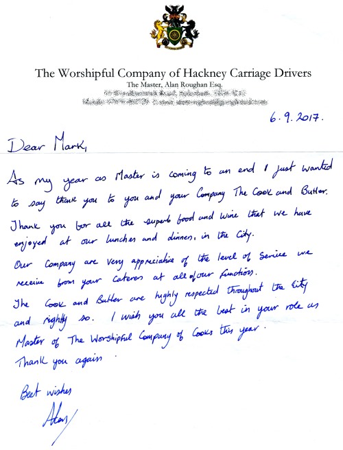 Hackney Carriage Drivers reference letter