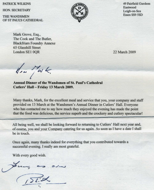 Wandsmen letter, March 2009